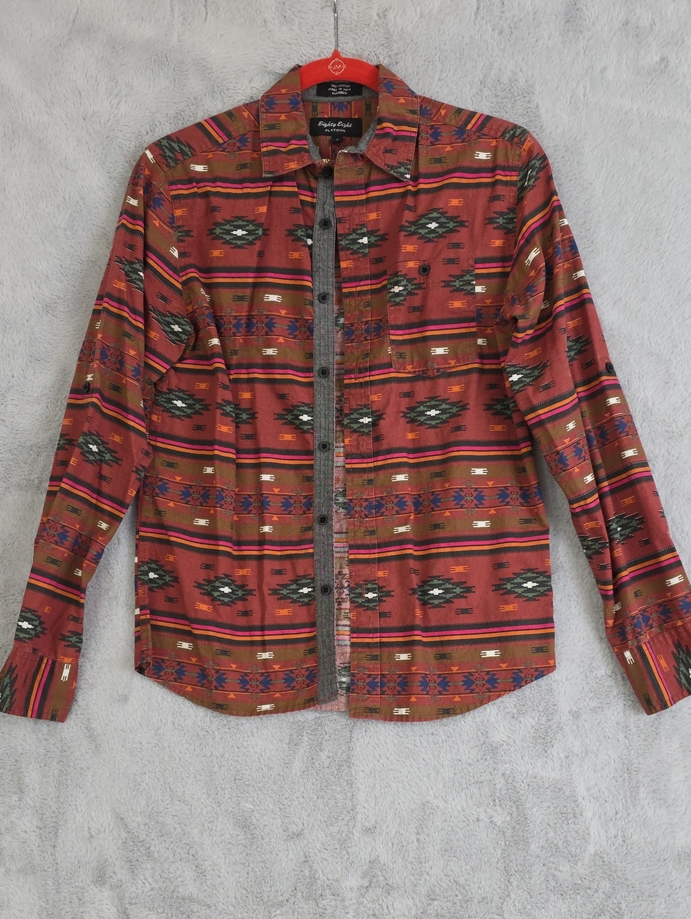 Eighty Eight Platinum Southwestern Aztec Button Up Shirt Women's Small 100% Cott